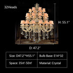 Extra Large Luxury Multi - Tiered Crystal Pendant Chandelier for High - Ceiling Rooms - fovolighting