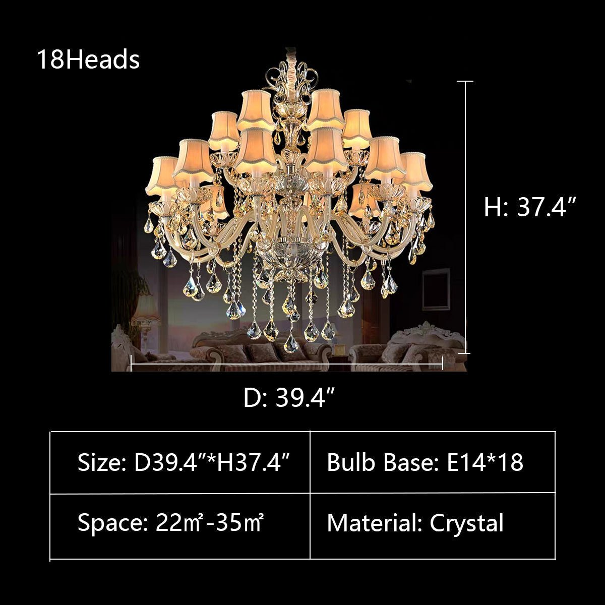 Extra Large Luxury Multi - Tiered Crystal Pendant Chandelier for High - Ceiling Rooms - fovolighting