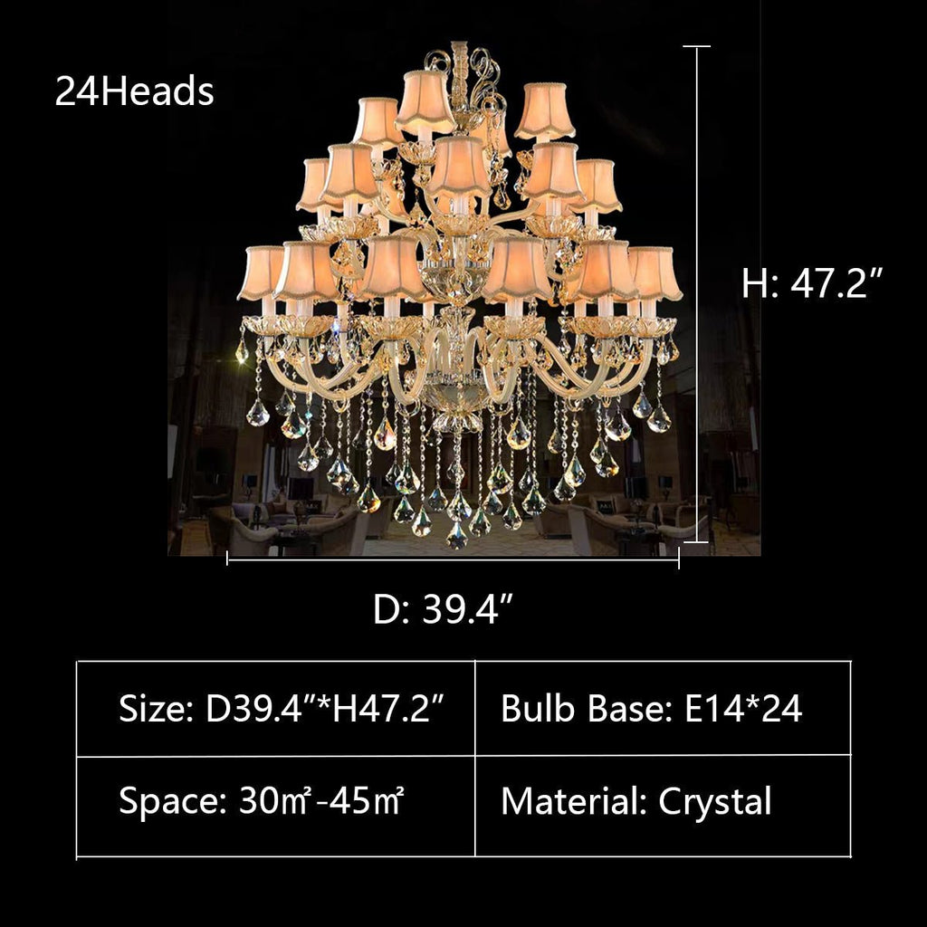 Extra Large Luxury Multi - Tiered Crystal Pendant Chandelier for High - Ceiling Rooms - fovolighting