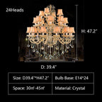 Extra Large Luxury Multi - Tiered Crystal Pendant Chandelier for High - Ceiling Rooms - fovolighting