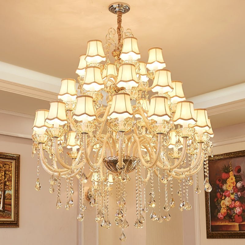 Extra Large Luxury Multi - Tiered Crystal Pendant Chandelier for High - Ceiling Rooms - fovolighting