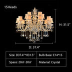 Extra Large Luxury Multi - Tiered Crystal Pendant Chandelier for High - Ceiling Rooms - fovolighting