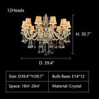Extra Large Luxury Multi - Tiered Crystal Pendant Chandelier for High - Ceiling Rooms - fovolighting