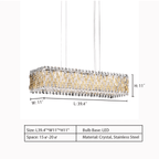 Extra Large Luxury Rectangle Crystal Pendant Chandelier for Living/Dining Room/Kitchen Island - fovolighting