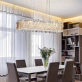 Extra Large Luxury Rectangle Crystal Pendant Chandelier for Living/Dining Room/Kitchen Island - fovolighting