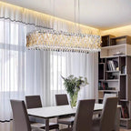 Extra Large Luxury Rectangle Crystal Pendant Chandelier for Living/Dining Room/Kitchen Island - fovolighting