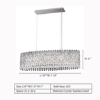 Extra Large Modern Fashion Oval Crystal Pendant Chandelier for Dining Room/Kitchen Island - fovolighting