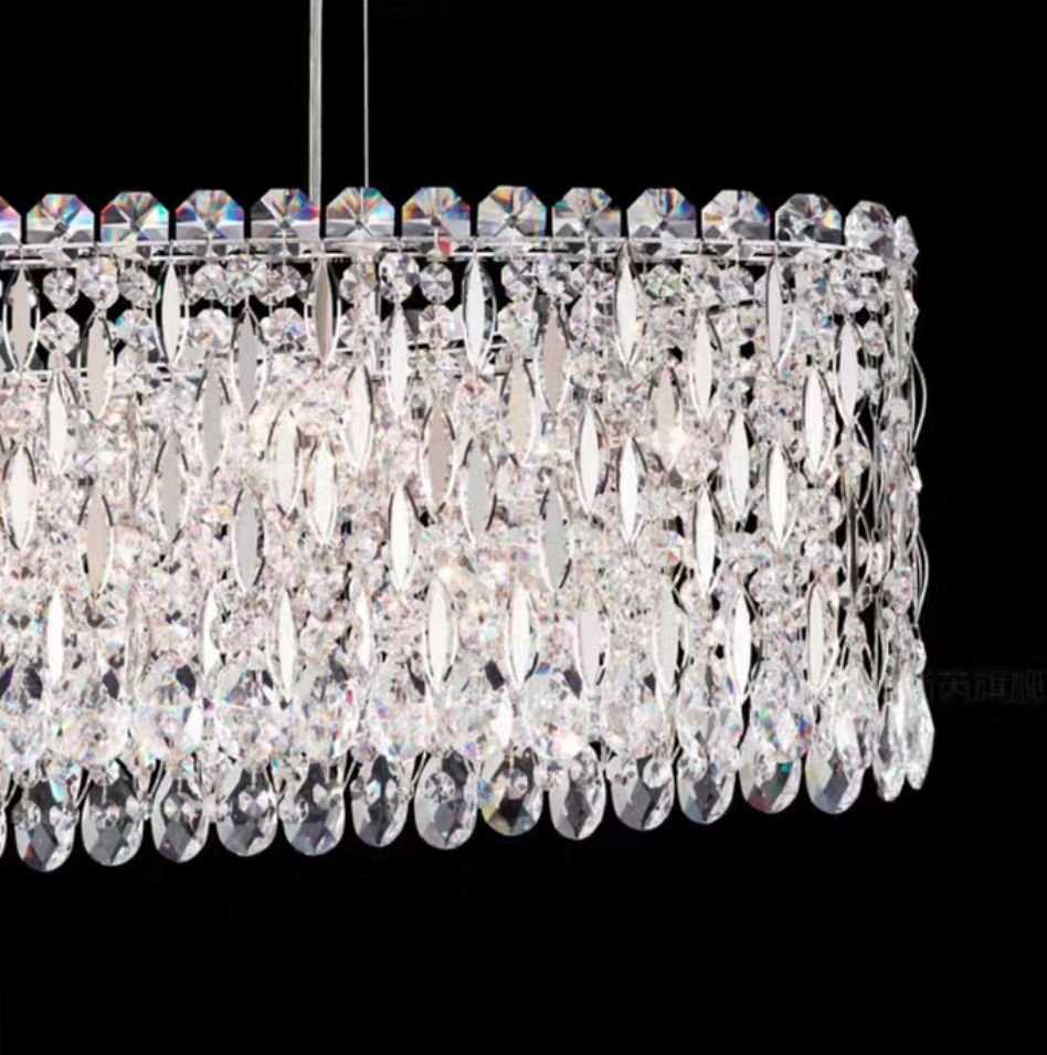 Extra Large Modern Fashion Oval Crystal Pendant Chandelier for Dining Room/Kitchen Island - fovolighting