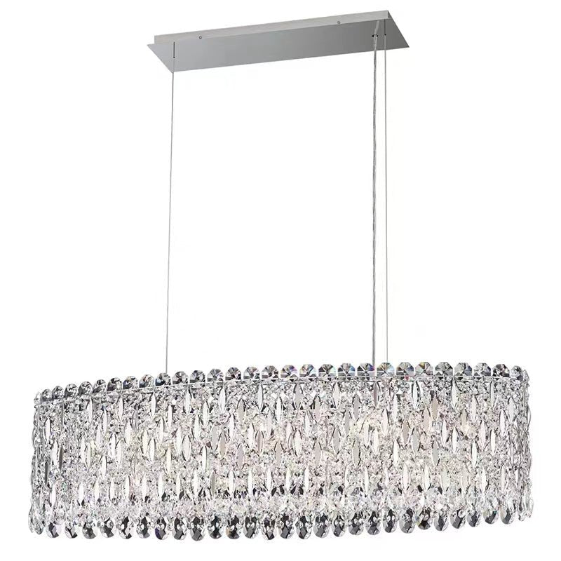 Extra Large Modern Fashion Oval Crystal Pendant Chandelier for Dining Room/Kitchen Island - fovolighting
