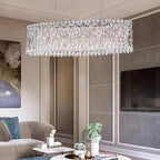 Extra Large Modern Fashion Oval Crystal Pendant Chandelier for Dining Room/Kitchen Island - fovolighting