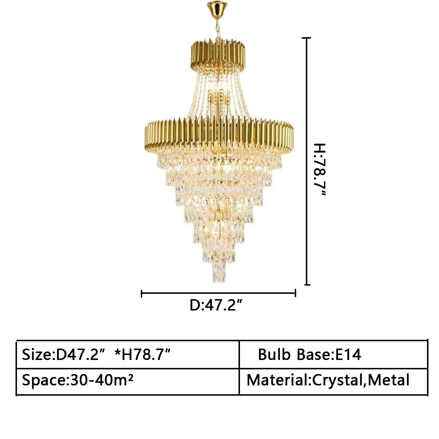 Extra Large Modern Multi - layers Gold/Black Light Luxury Crystal Chandelier For 2 - Story Living Room,Foyer - fovolighting