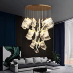 Extra Large Modern Paper Chandelier For Staircase / Foyer Villa Hall Ceiling - fovolighting