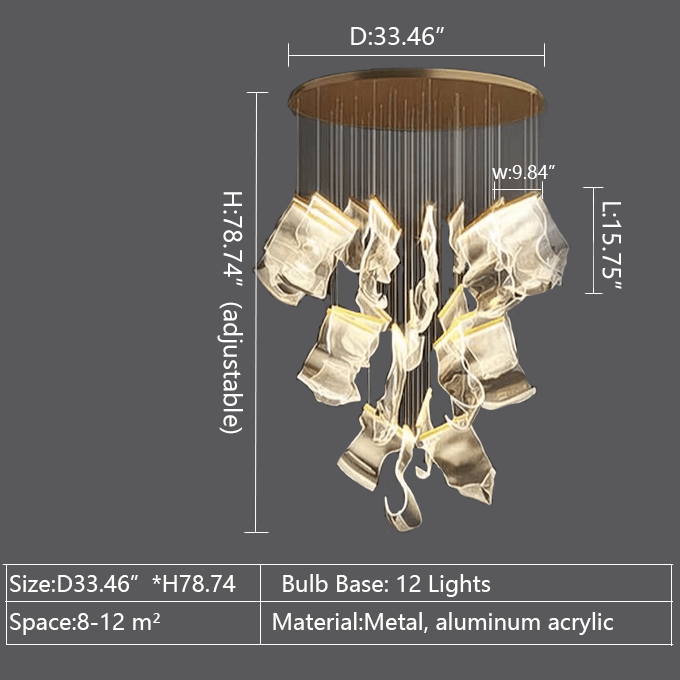 Extra Large Modern Paper Chandelier For Staircase / Foyer Villa Hall Ceiling - fovolighting