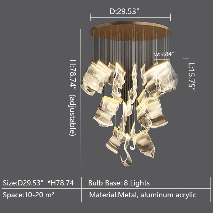Extra Large Modern Paper Chandelier For Staircase / Foyer Villa Hall Ceiling - fovolighting