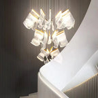 Extra Large Modern Paper Chandelier For Staircase / Foyer Villa Hall Ceiling - fovolighting