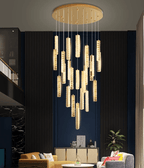 Extra Large Modern Spiral Crystal Ceiling Light Decoration for Staircase/ High Ceiling Living Room/ Hotel Lobby/ Hallway - fovolighting