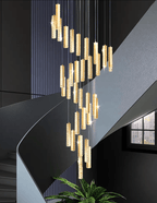 Extra Large Modern Spiral Crystal Ceiling Light Decoration for Staircase/ High Ceiling Living Room/ Hotel Lobby/ Hallway - fovolighting