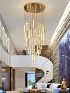 Extra Large Modern Spiral Crystal Ceiling Light Decoration for Staircase/ High Ceiling Living Room/ Hotel Lobby/ Hallway - fovolighting