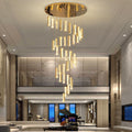 Extra Large Modern Spiral Crystal Ceiling Light Decoration for Staircase/ High Ceiling Living Room/ Hotel Lobby/ Hallway - fovolighting