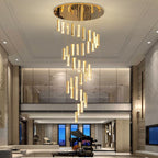 Extra Large Modern Spiral Crystal Ceiling Light Decoration for Staircase/ High Ceiling Living Room/ Hotel Lobby/ Hallway - fovolighting