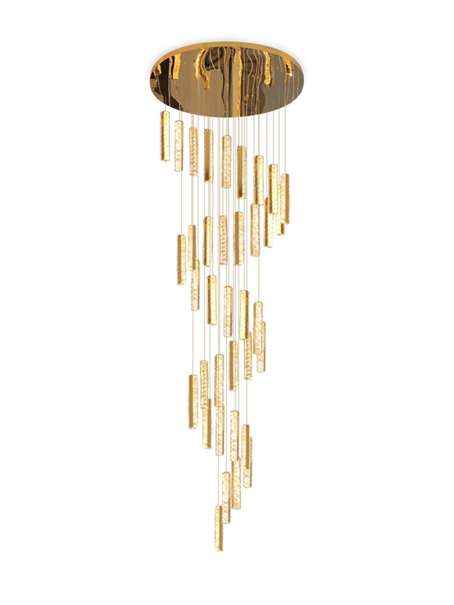 Extra Large Modern Spiral Crystal Ceiling Light Decoration for Staircase/ High Ceiling Living Room/ Hotel Lobby/ Hallway - fovolighting