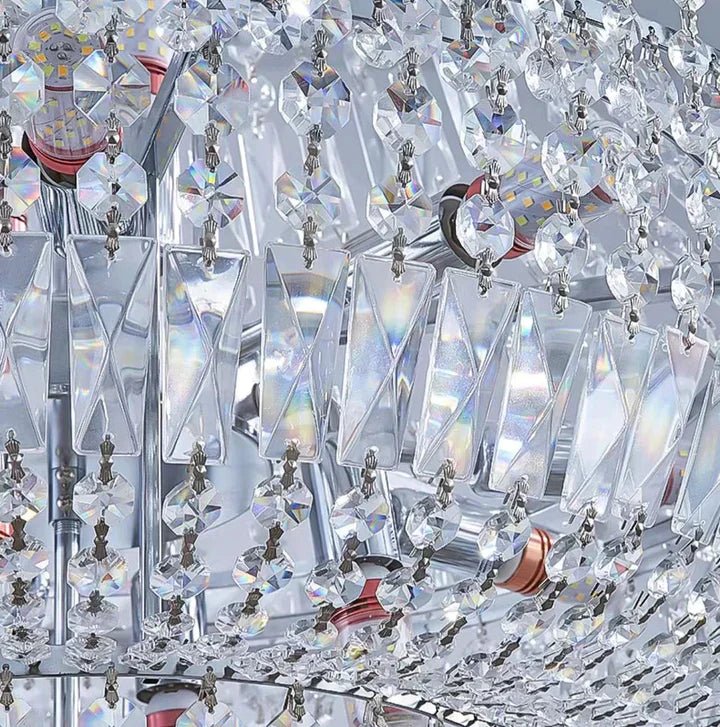 Extra Large Multi - layer Modern Light Luxury Crystal Chandelier for Living / Dining Room / Villa - fovolighting