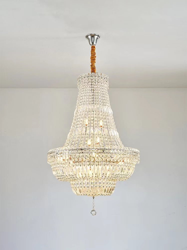 Extra Large Multi - layer Modern Light Luxury Crystal Chandelier for Living / Dining Room / Villa - fovolighting