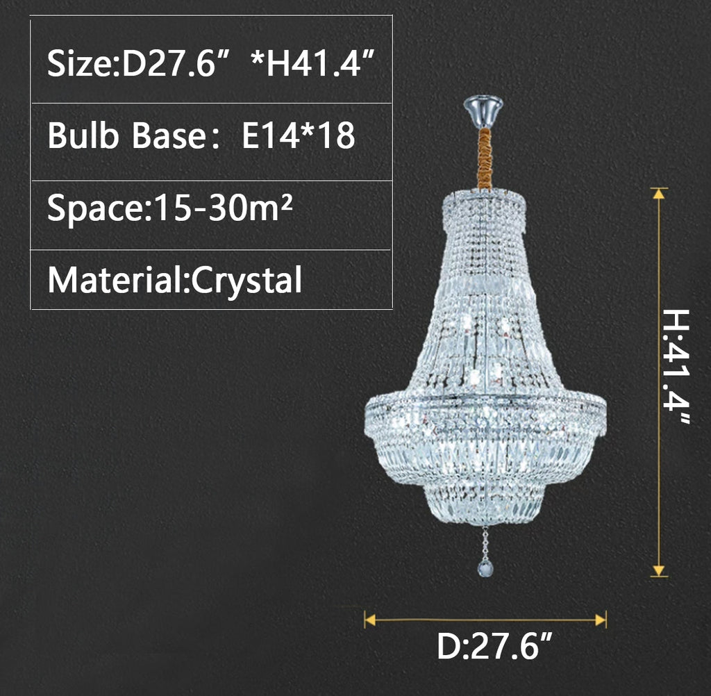 Extra Large Multi - layer Modern Light Luxury Crystal Chandelier for Living / Dining Room / Villa - fovolighting