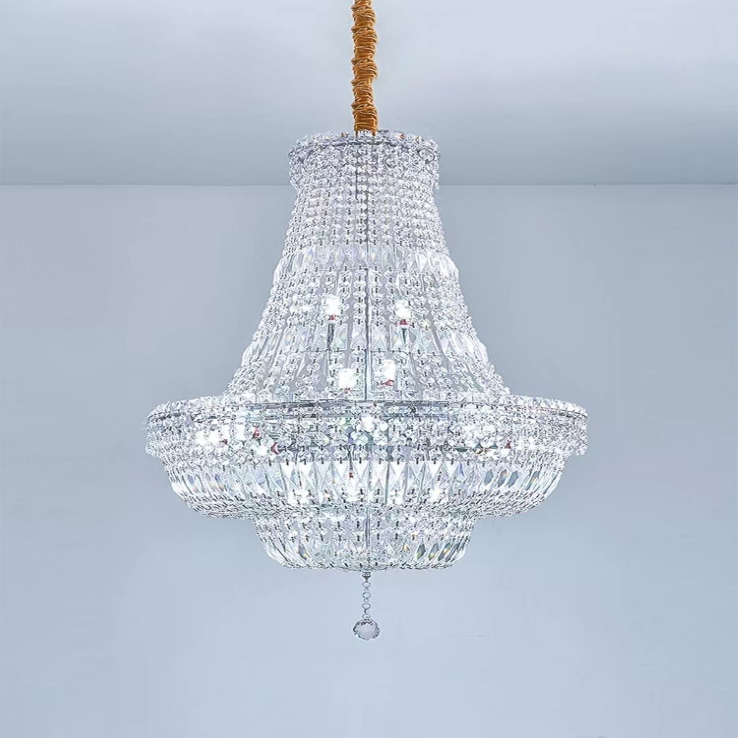 Extra Large Multi - layer Modern Light Luxury Crystal Chandelier for Living / Dining Room / Villa - fovolighting