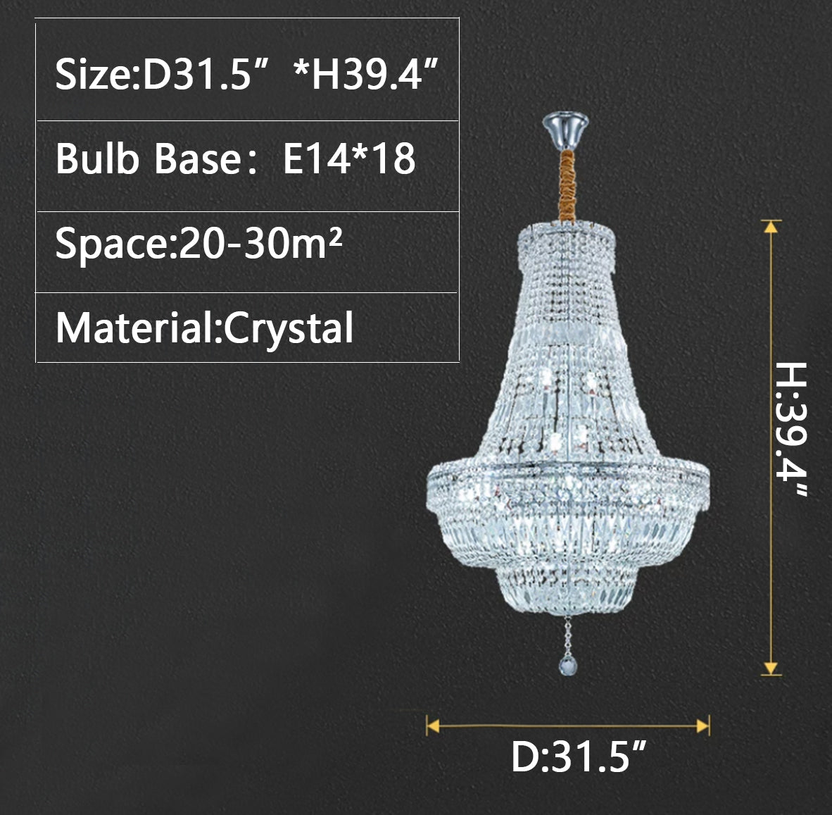 Extra Large Multi - layer Modern Light Luxury Crystal Chandelier for Living / Dining Room / Villa - fovolighting