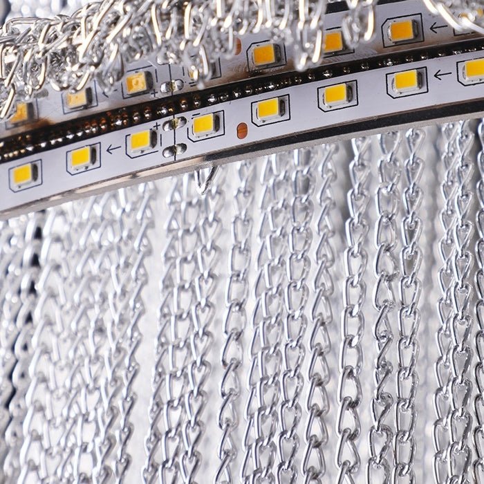 Extra Large Multi - layered Post - Modern Luxury Metal Chains Chandelier for High - ceiling Room - fovolighting