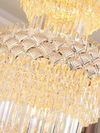 Extra Large Multi - layers Gold Luxury Crystal Chandelier Modern Empire Decrative Crystal Light For Living Room/Foyer/Staircase - fovolighting