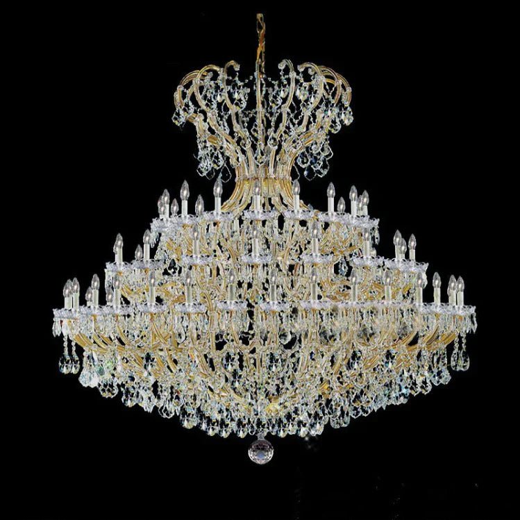 Extra Large Multi - layers Luxury Candle Branch Crystal Chandelier for Living Room/Foyer/Stairs - fovolighting