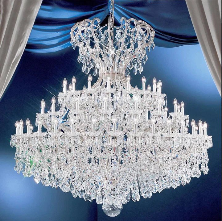 Extra Large Multi - layers Luxury Candle Branch Crystal Chandelier for Living Room/Foyer/Stairs - fovolighting