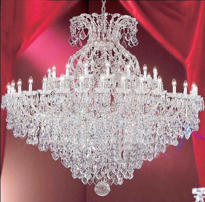 Extra Large Multi - layers Luxury Candle Branch Crystal Chandelier for Living Room/Foyer/Stairs - fovolighting