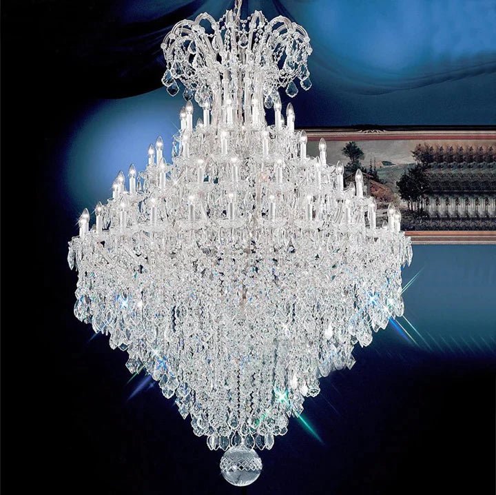 Extra Large Multi - layers Luxury Candle Branch Crystal Chandelier for Living Room/Foyer/Stairs - fovolighting