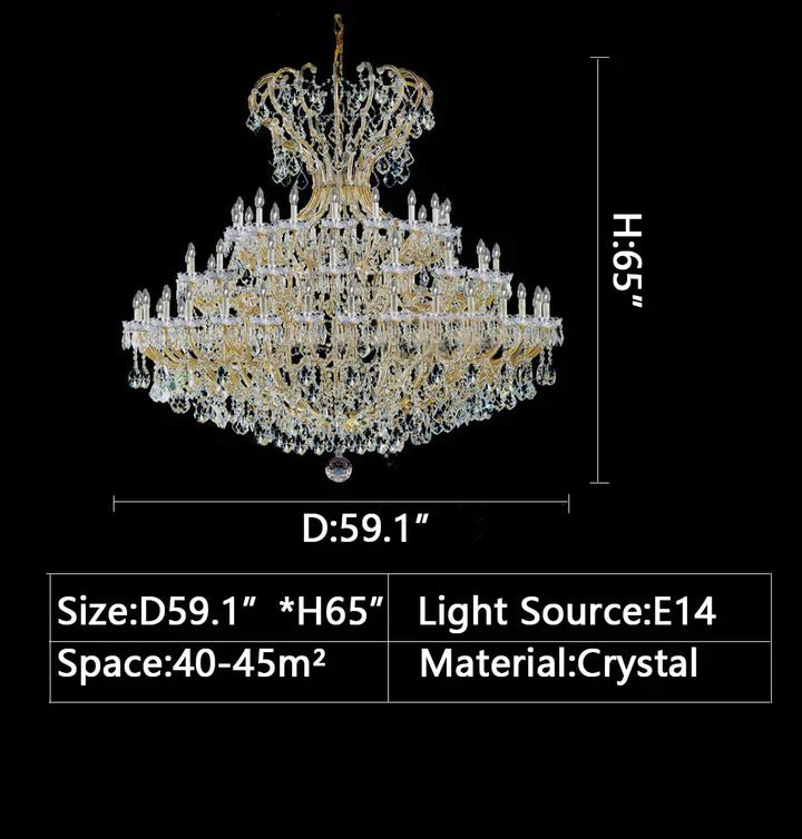 Extra Large Multi - layers Luxury Candle Branch Crystal Chandelier for Living Room/Foyer/Stairs - fovolighting
