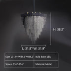 Extra Large Multi - tier Aluminum Tassel Chain Art Chandelier for Villa/Stairs/Foyer/Living Room - fovolighting