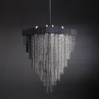Extra Large Multi - tier Aluminum Tassel Chain Art Chandelier for Villa/Stairs/Foyer/Living Room - fovolighting