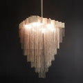 Extra Large Multi - tier Aluminum Tassel Chain Art Chandelier for Villa/Stairs/Foyer/Living Room - fovolighting