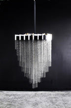 Extra Large Multi - tier Aluminum Tassel Chain Art Chandelier for Villa/Stairs/Foyer/Living Room - fovolighting