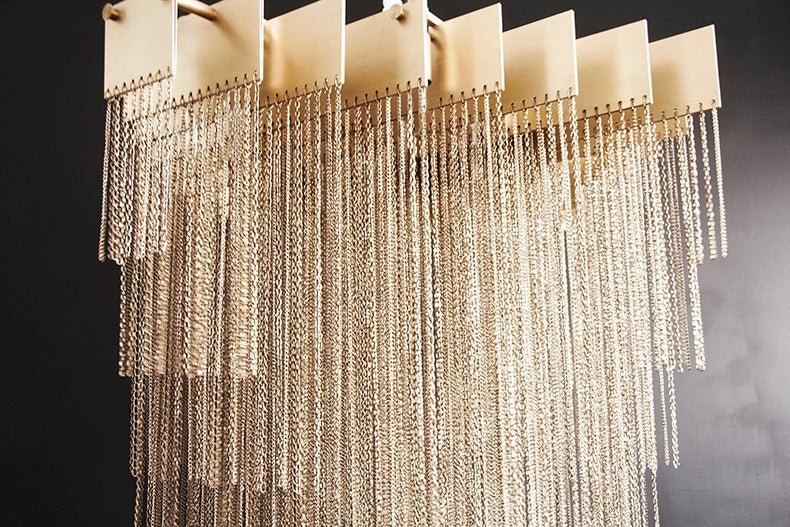 Extra Large Multi - tier Aluminum Tassel Chain Art Chandelier for Villa/Stairs/Foyer/Living Room - fovolighting