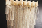 Extra Large Multi - tier Aluminum Tassel Chain Art Chandelier for Villa/Stairs/Foyer/Living Room - fovolighting