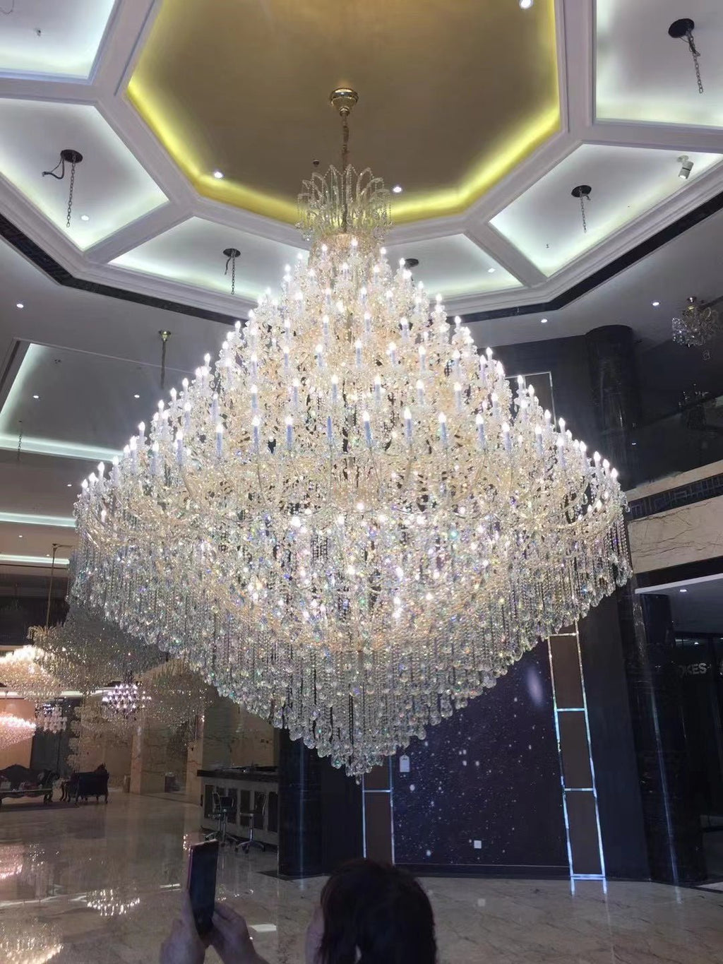 Extra Large Multi - tiered Candle Light Crystal Chandelier for Hotel/Restaurant - fovolighting