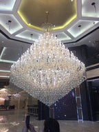 Extra Large Multi - tiered Candle Light Crystal Chandelier for Hotel/Restaurant - fovolighting