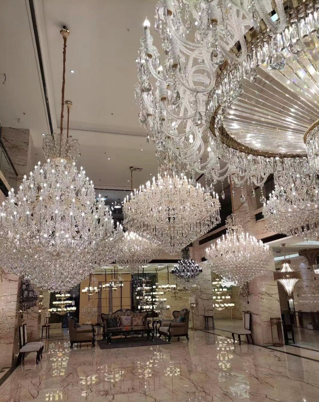 Extra Large Multi - tiered Candle Light Crystal Chandelier for Hotel/Restaurant - fovolighting