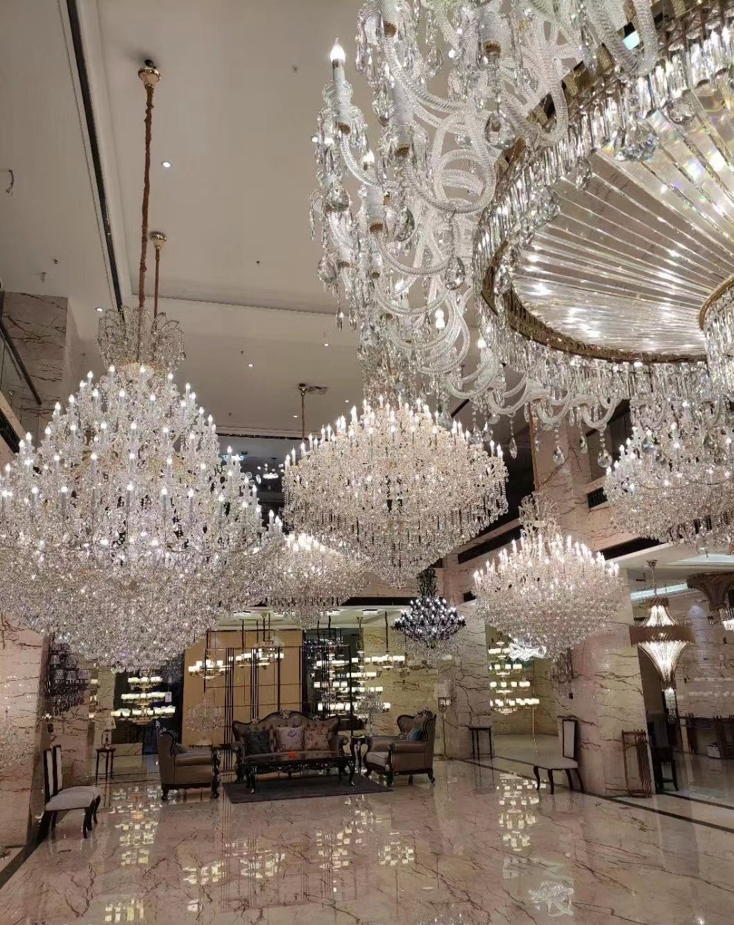 Extra Large Multi - tiered Candle Light Crystal Chandelier for Hotel/Restaurant - fovolighting