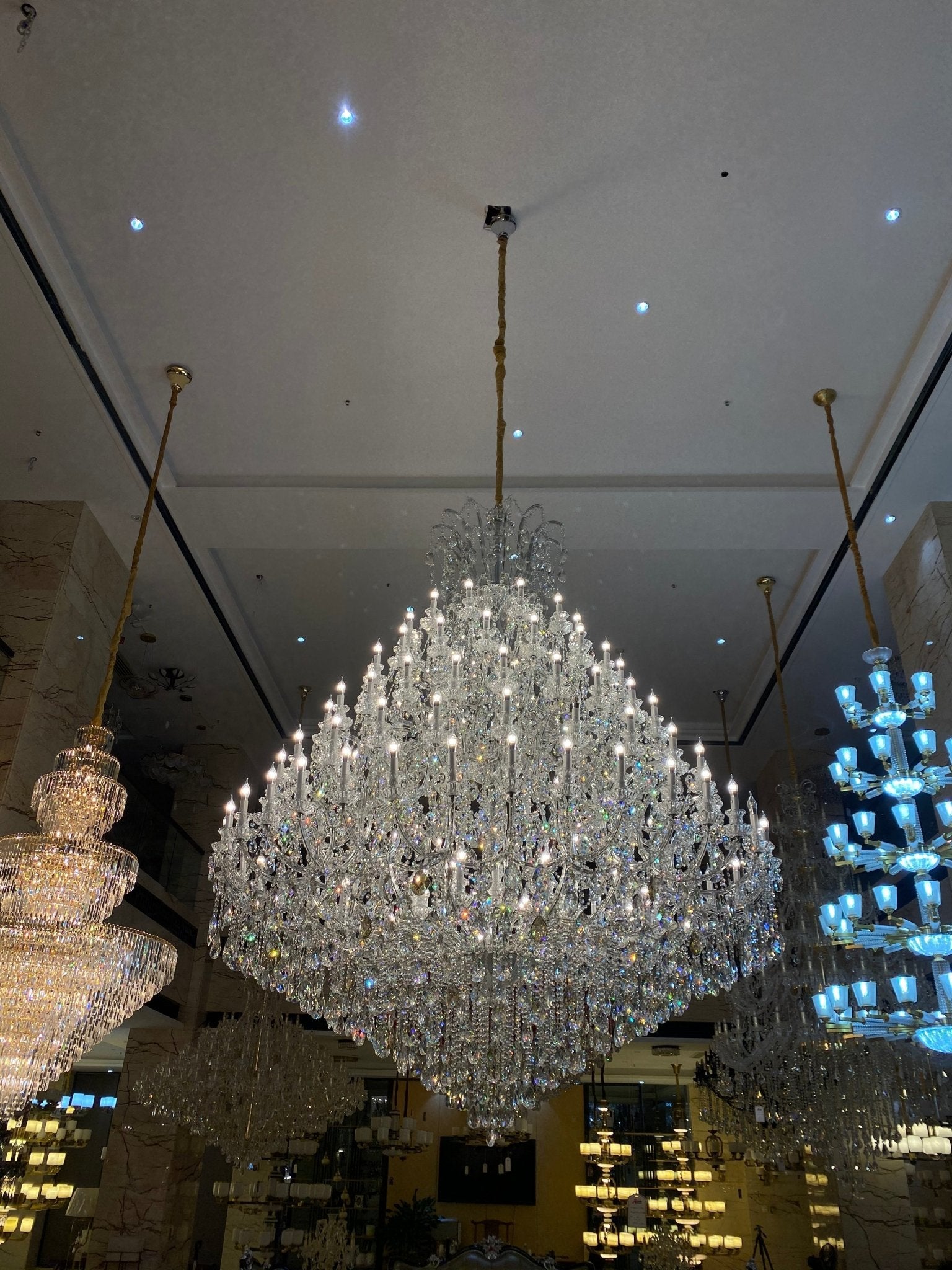 Extra Large Multi - tiered Candle Light Crystal Chandelier for Hotel/Restaurant - fovolighting