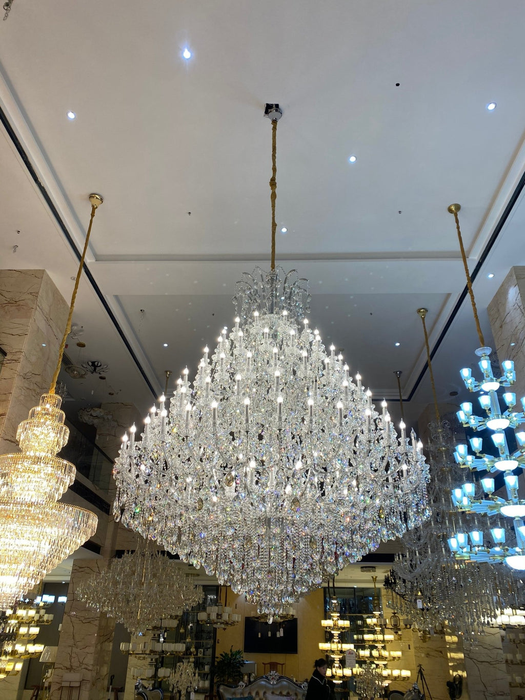 Extra Large Multi - tiered Candle Light Crystal Chandelier for Hotel/Restaurant - fovolighting