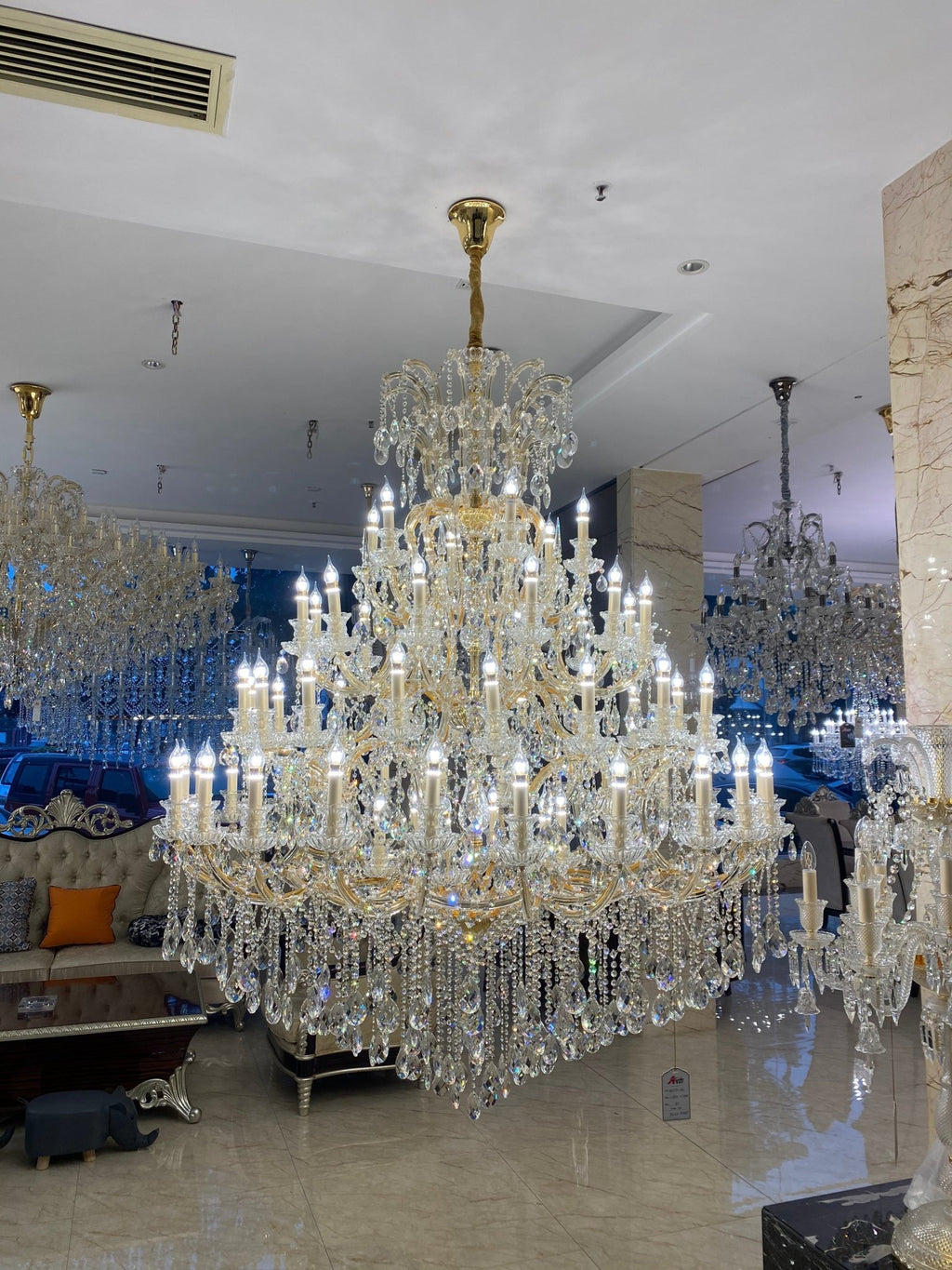 Extra Large Multi - tiered Candle Light Crystal Chandelier for Hotel/Restaurant - fovolighting